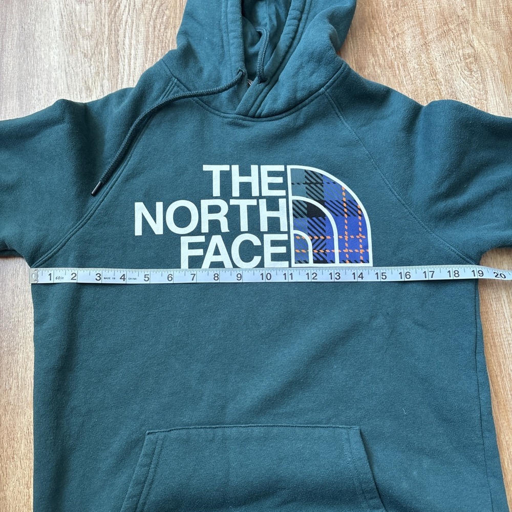 The North Face Hoodie Womens Small Green Logo Graphic Pullover Sweatshirt - Picture 6 of 7